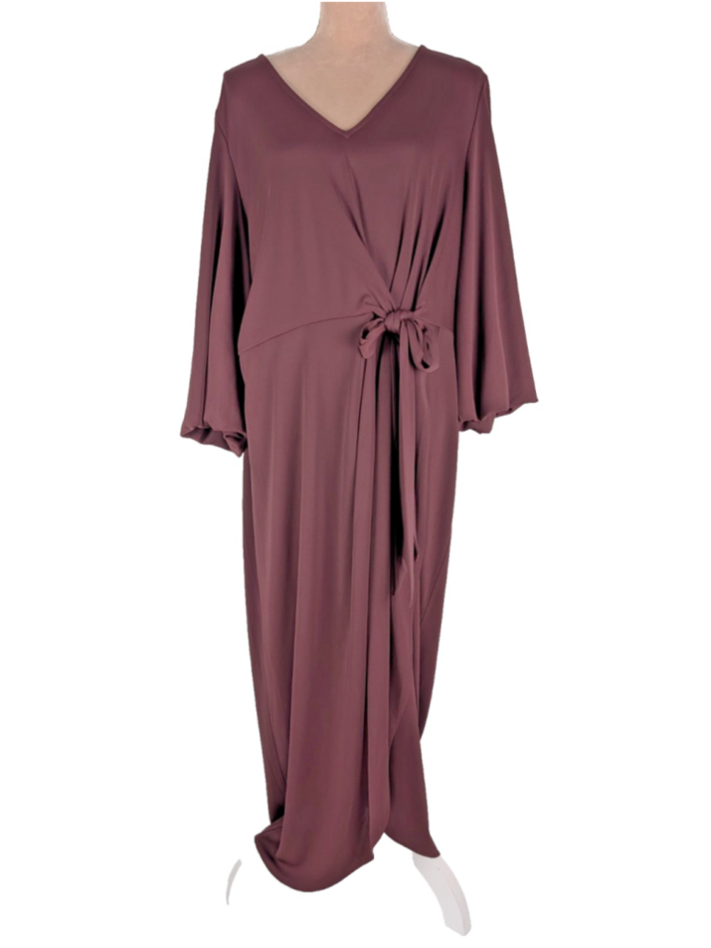 NWT Lauren Ralph Lauren Maxi Dress Sz 16 Mudberry Puff Sleeve Classic Old Money
